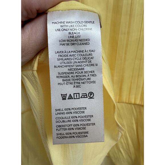 Maeve Anthropologie Yellow Ruffle Wrap Skirt Tie Waist Layered Womens M - Picture 5 of 9